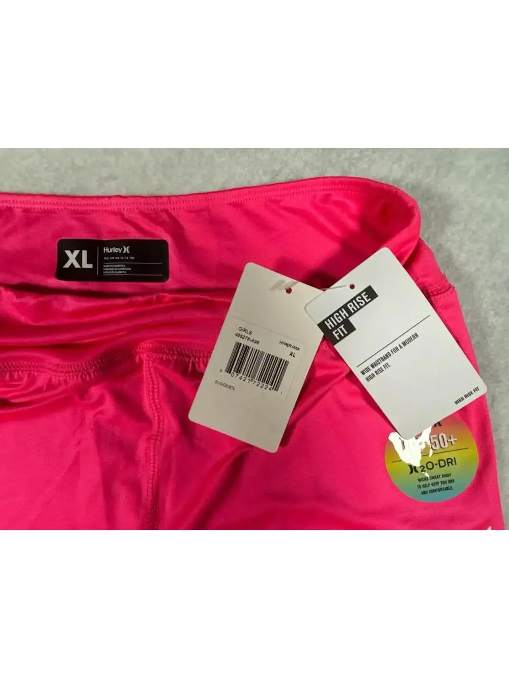 Hurley Girls XL 13-14 Years Pink High Rise Swim Shorts‎ UPF 50+ NWT